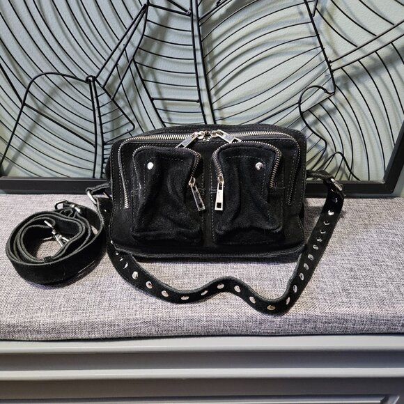 Núnoo | Ellie Black Suede Crossbody Bag - Picture 1 of 12